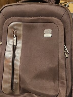 Men's Brown Everyday Backpack with Front Zip Pocket